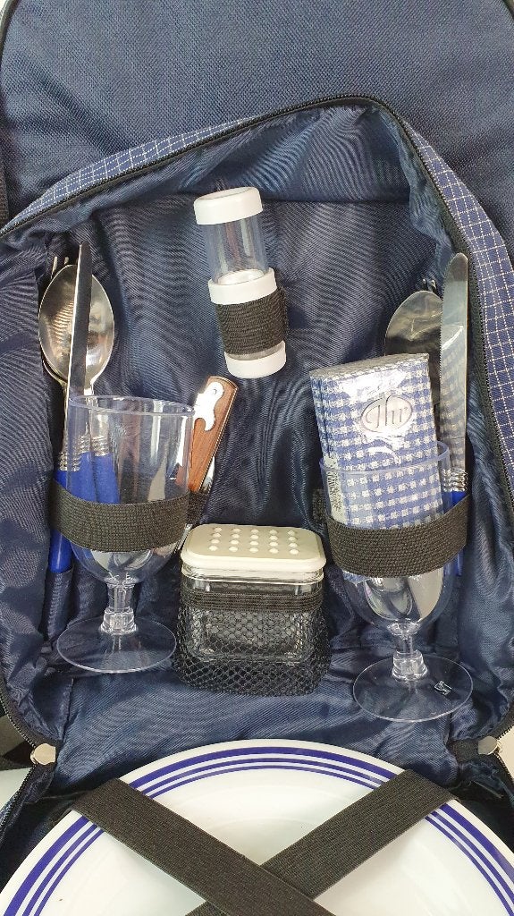 Picknickset, 2 persoon in rusgzak, heel compleet! 7B12, Caravans en Kamperen, Kampeeraccessoires, Tweedehands verkoop, Tweedehands verkoop