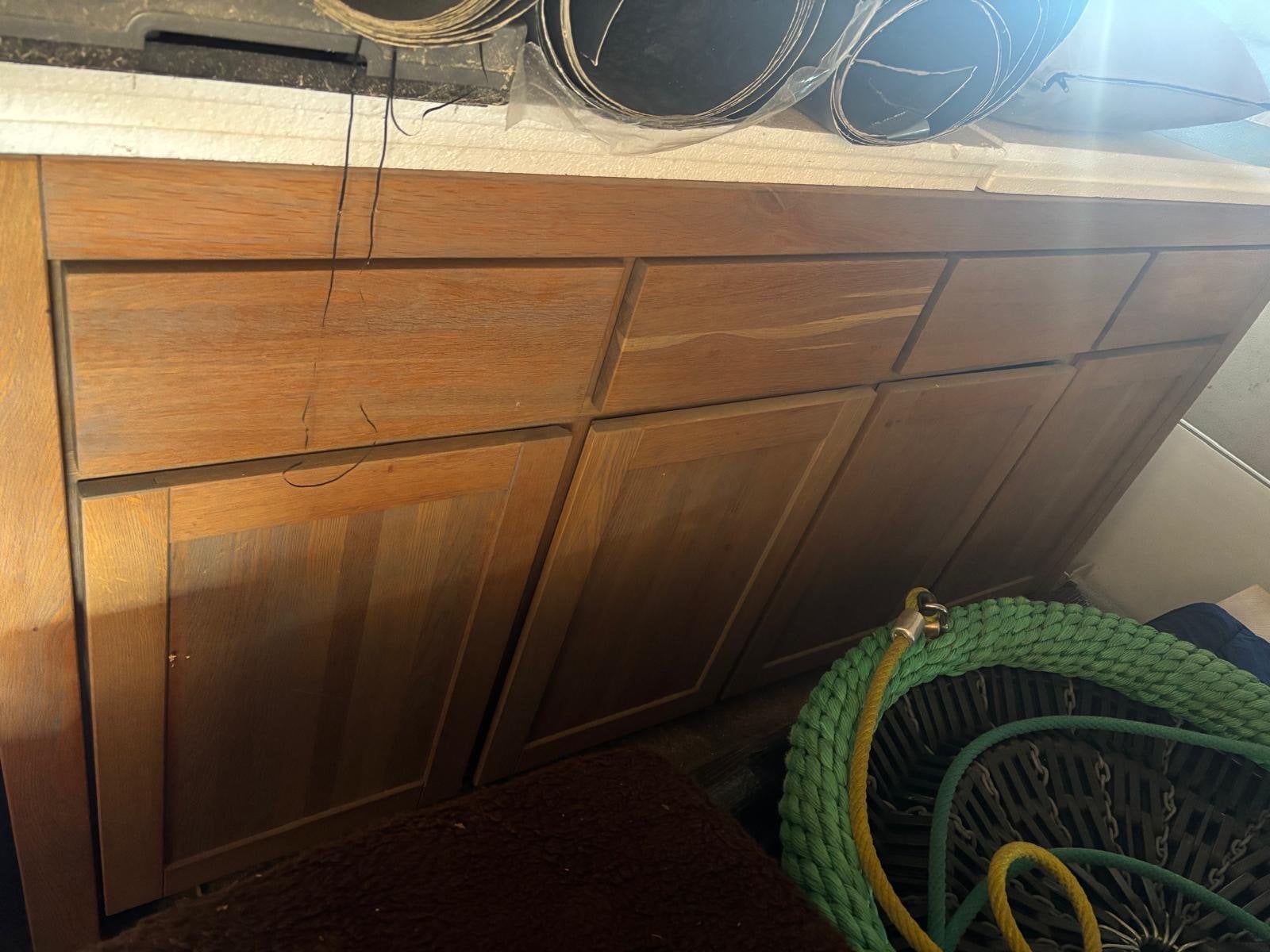 Eikenhouten dressoir met lades en deuren, Ophalen, Gebruikt, 150 tot 200 cm, Eikenhout