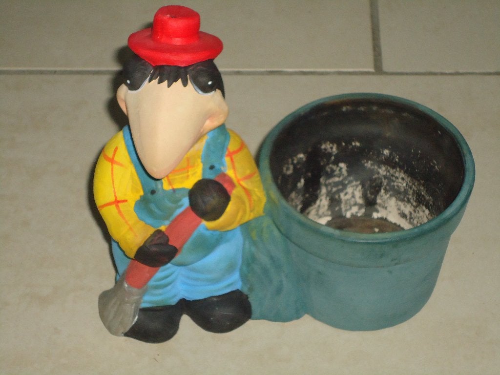 beeldje clown bloempot  17 x 17, Ophalen of Verzenden, Zo goed als nieuw, Mens