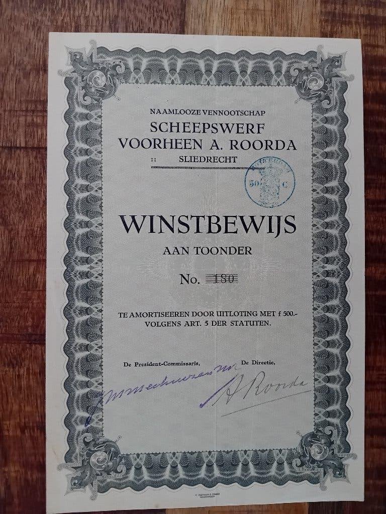 Scheepswerf Roorda - Sliedrecht -, Ophalen of Verzenden, Zo goed als nieuw, Gebruiksvoorwerp