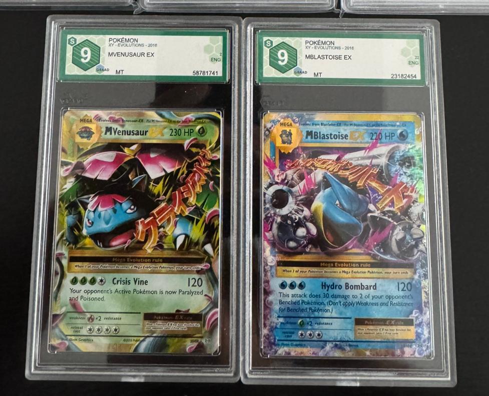 Pokemon Mega Blastoise en Mega Venusaur uit XY evolutions, Ophalen of Verzenden, Zo goed als nieuw