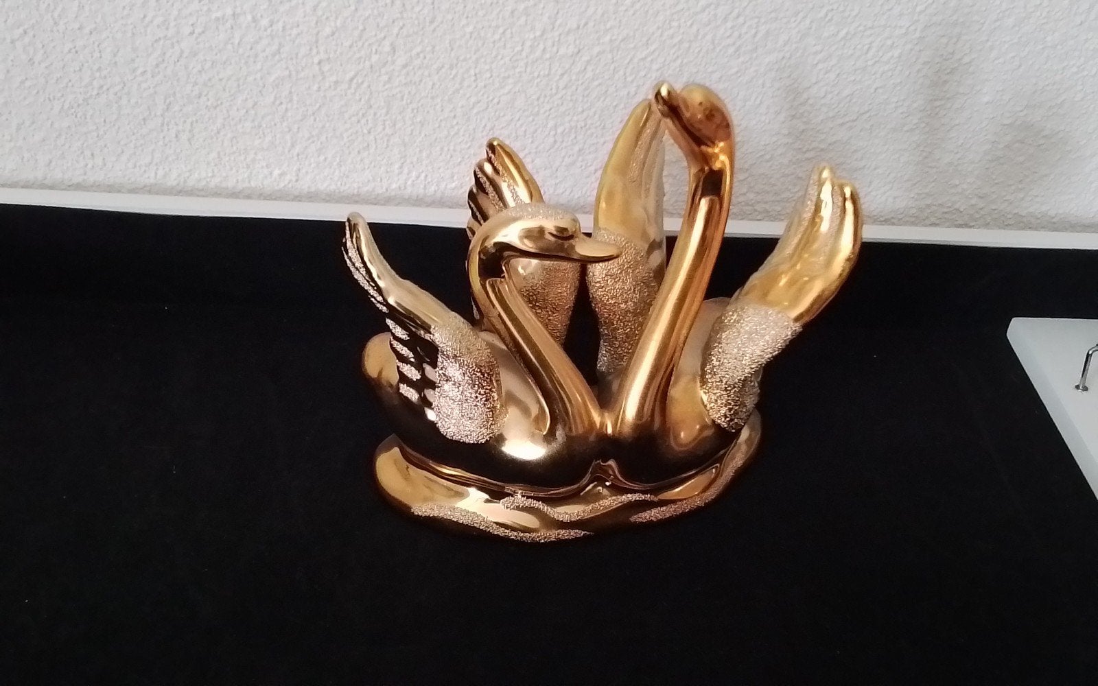 goudkleurige  zwaan met steentjes, Verzamelen, Ophalen of Verzenden