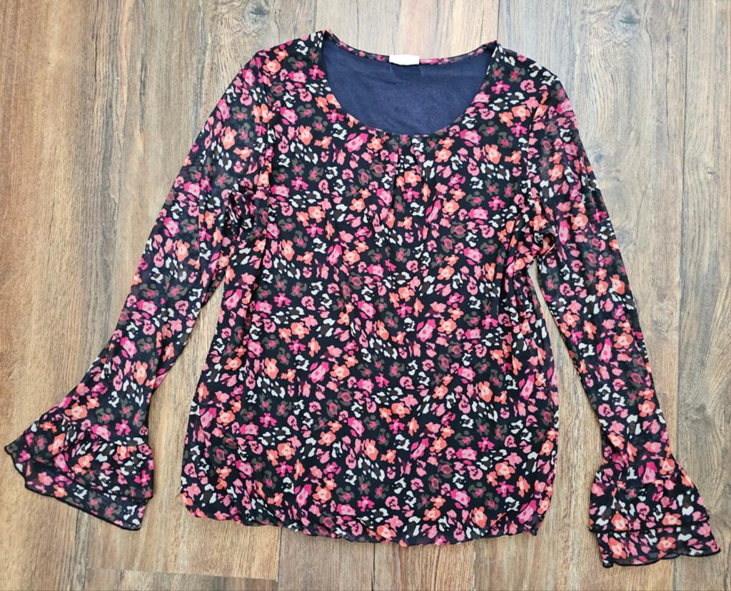 Gerry Weber prachtig gebloemd shirt mt 42 in zeer goede st, Ophalen of Verzenden, Zo goed als nieuw, Maat 42/44 (L)