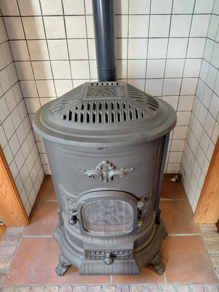 Autentieke gietijzeren gaskachel - Vrijstaand, Ophalen, Gebruikt, Gas, Vrijstaand