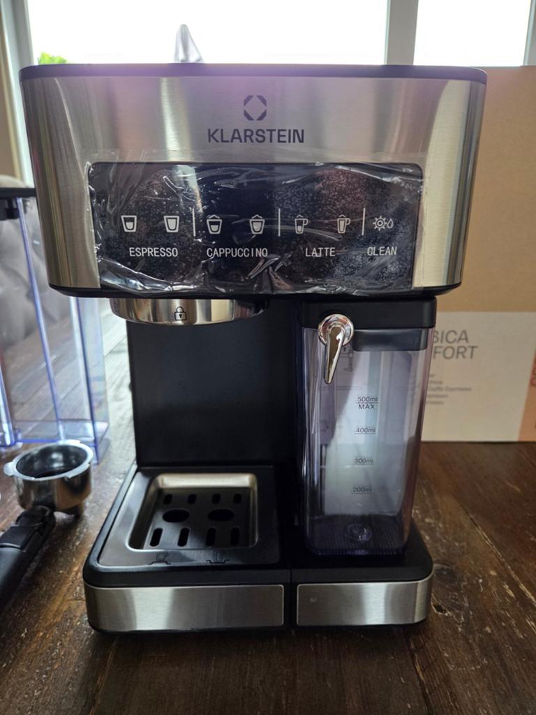 Klarstein Espresso Machine - Zo goed als nieuw, Afneembaar waterreservoir, Espresso apparaat, Gemalen koffie, Ophalen of Verzenden
