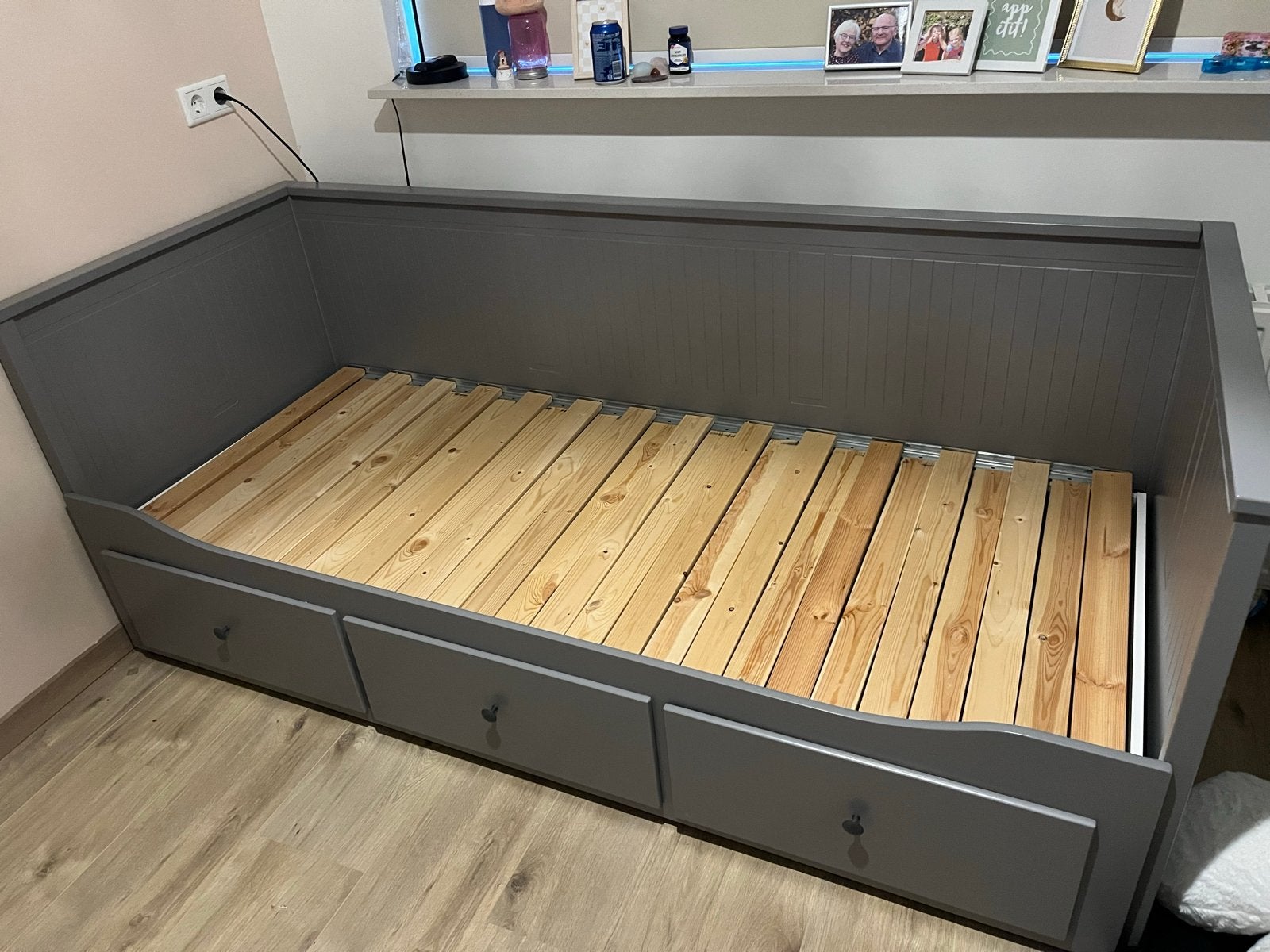 Uitschuifbaar IKEA bed met 3 lades - 180x200, Ophalen, Tweepersoons, 180 cm, 200 cm