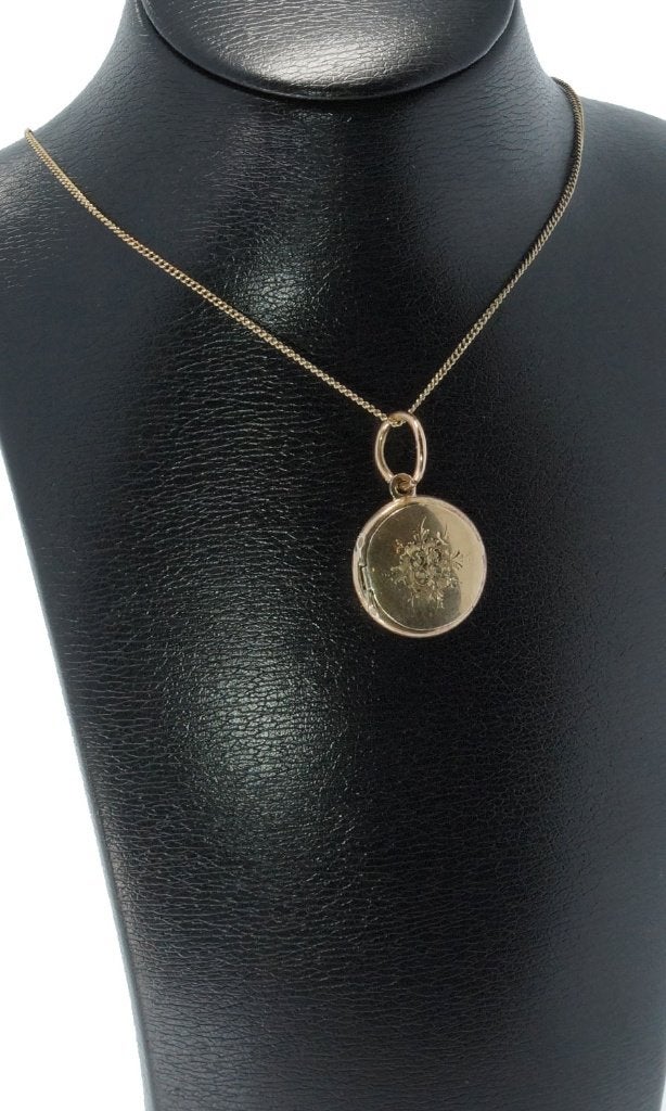 Foto medaillon 14k gouden antieke ketting hanger vintage, Ophalen of Verzenden, Goud, Hanger, Met edelsteen