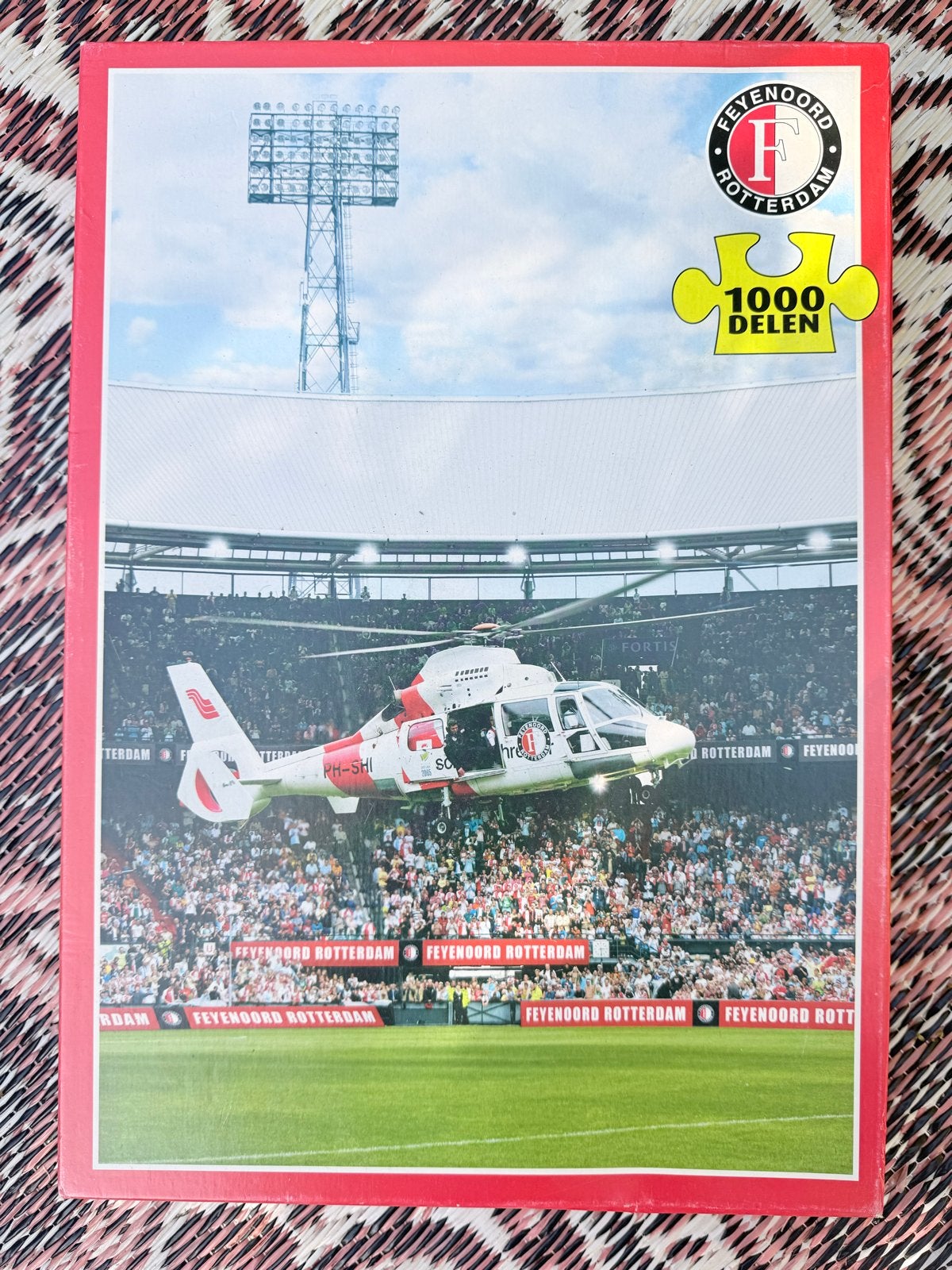 Feyenoord Stadion De Kuip Helikopter Puzzel 1000 Delen, Ophalen of Verzenden, Meer dan 50 stukjes, Zo goed als nieuw, 6 jaar of ouder