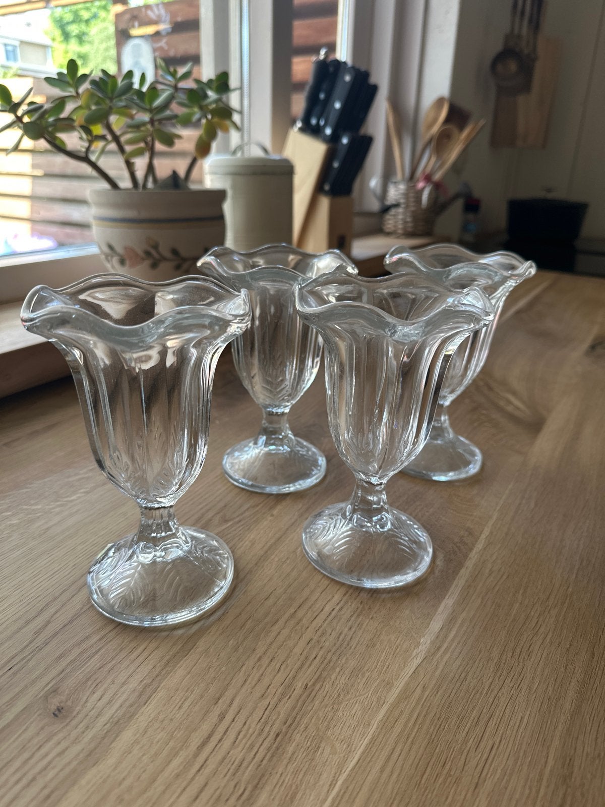 Set van 4 vintage ijscoupes van glas, Ophalen