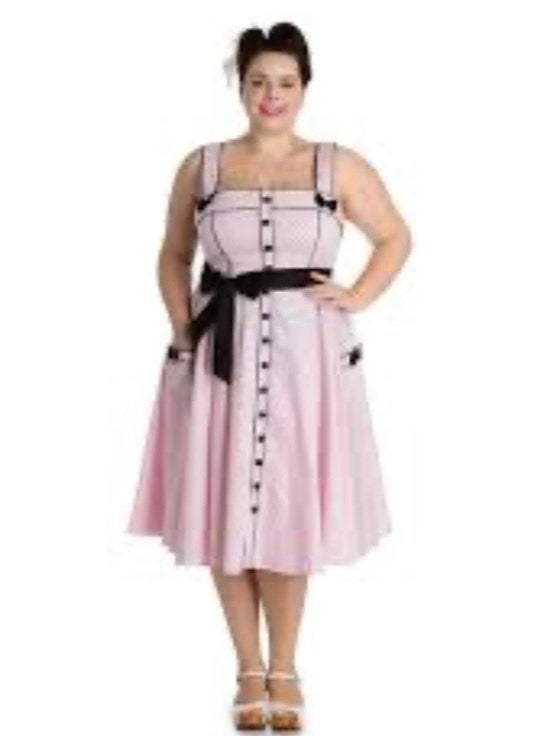 NIEUWE Hell Bunny rock & roll jaren 50 jurk roze met kaartje, Maat 46/48 (XL) of groter, Nieuw, Ophalen of Verzenden, Hell Bunny