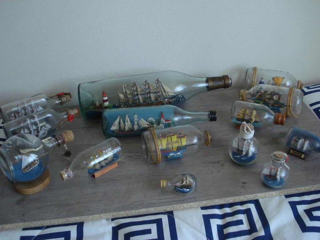 ZEILBOTEN VERZAMELING IN FLES VAN GROOT TOT KLEIN, Ophalen of Verzenden, Zo goed als nieuw, Motorboot of Zeilboot, Overige typen
