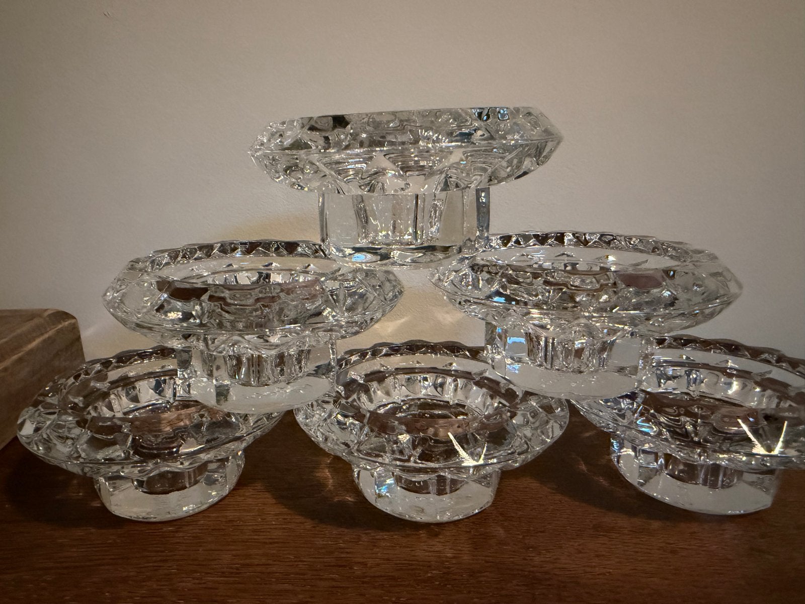 Set van 6 Bolsius glazen kaarsenhouder/ kandelaars, Ophalen of Verzenden