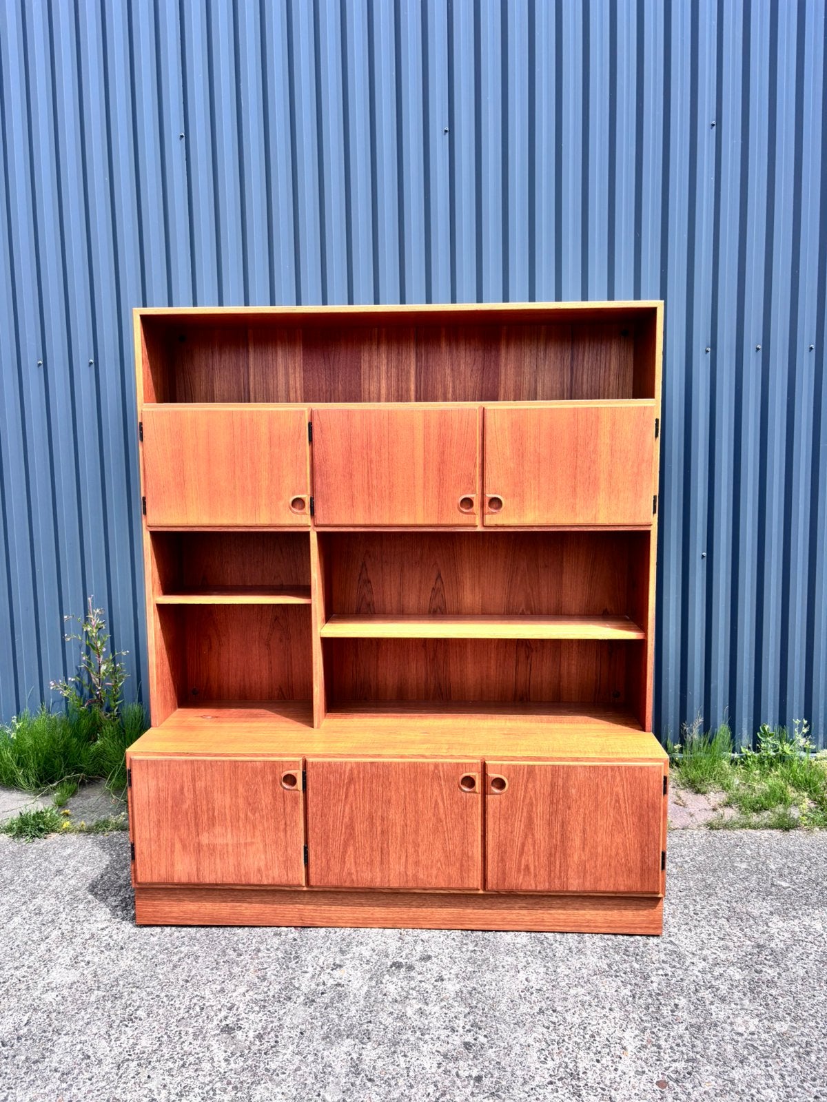 Vintage boekenkast teak deens highboard, Ophalen, Gebruikt, Minder dan 150 cm, Minder dan 100 cm
