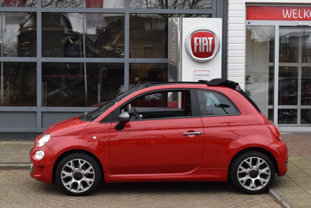 Fiat 500C 80pk Turbo Sport|Xenon|Beats|Nav|Carplay, Stof, Gebruikt, Cabriolet, Origineel Nederlands