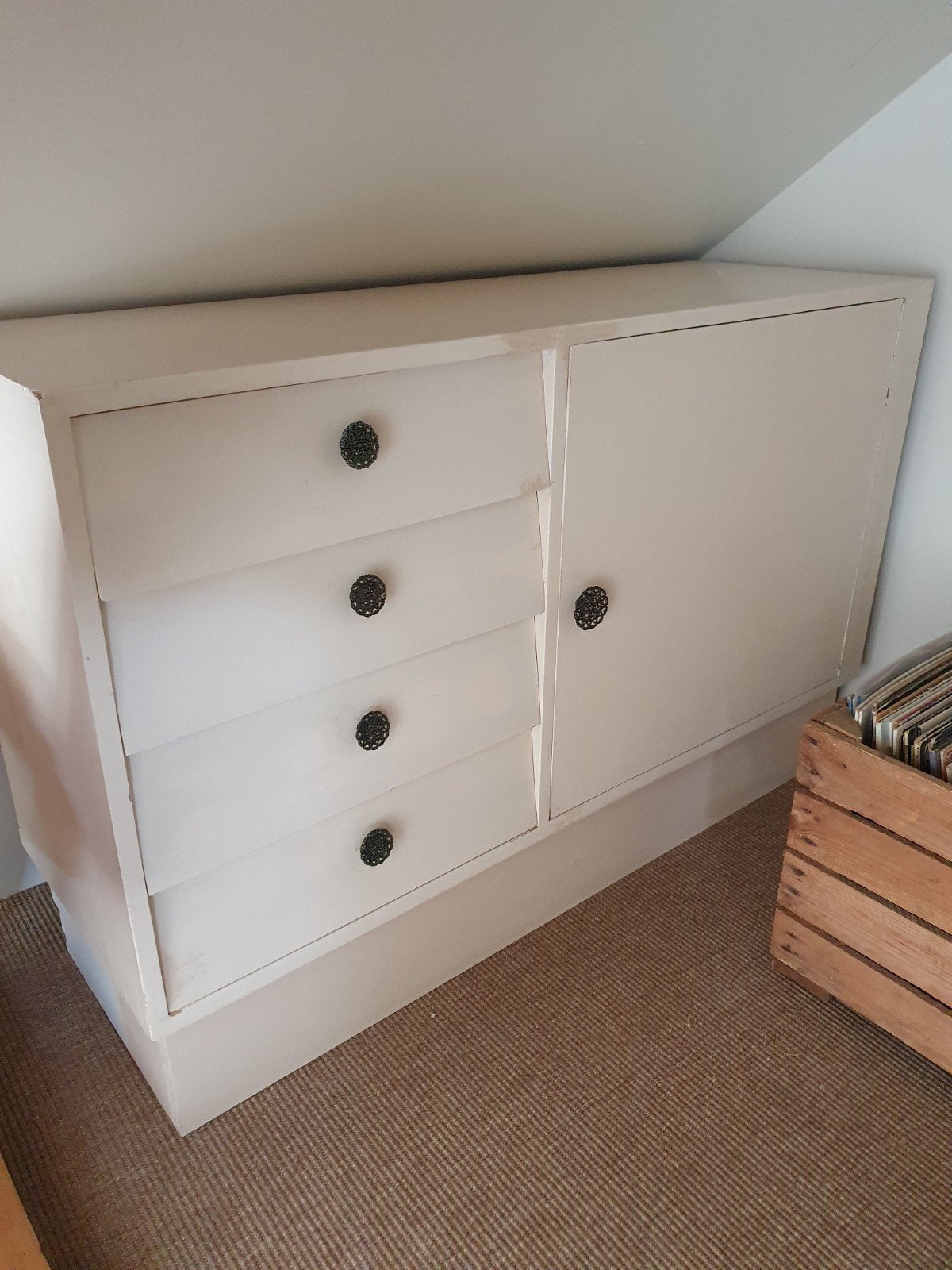 Retro witte kastjes en dressoir met lades en deuren, Ophalen, Huis en Inrichting
