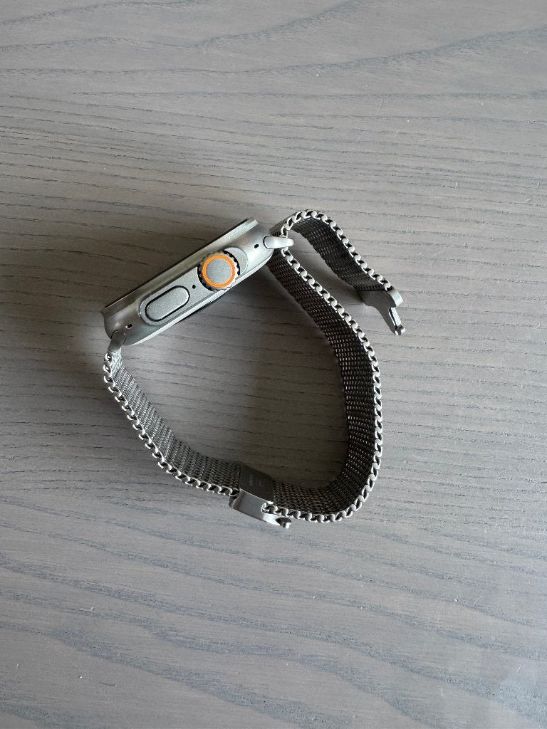 Apple Watch Ultra 3 Titanium | Milanese Loop Medium, Stappen, IOS, Ophalen of Verzenden, Zo goed als nieuw