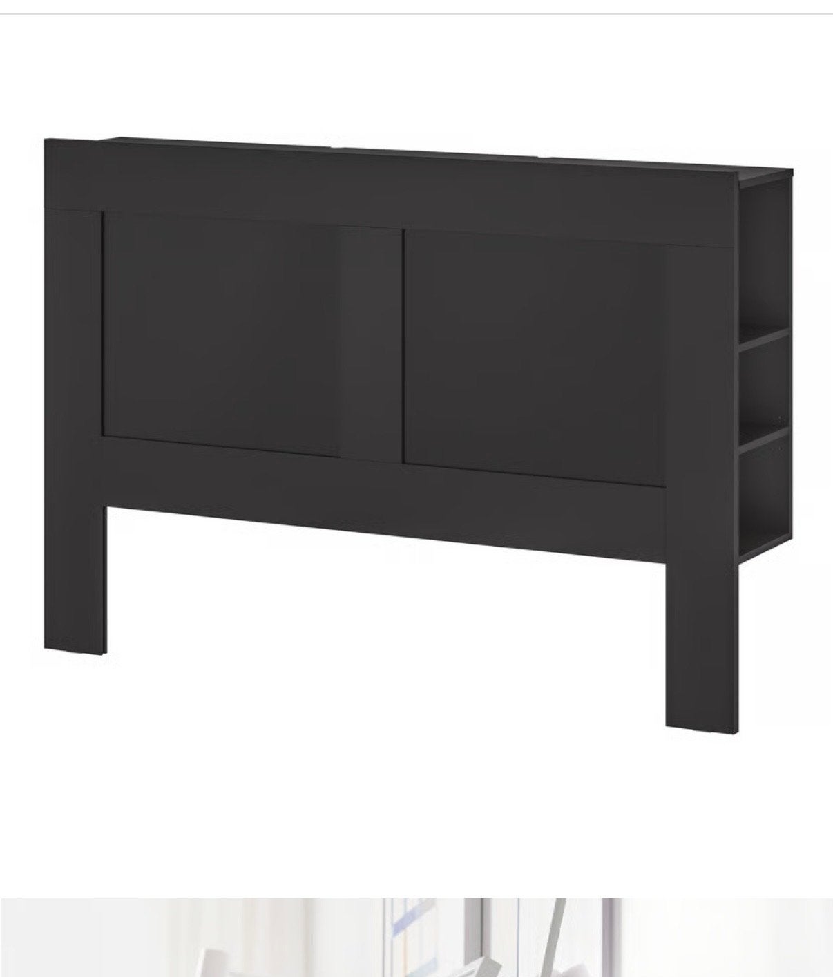 IKEA BRIMNES hoofdeinde Zwart, Huis en Inrichting, Ophalen, Overige materialen, Zwart, Tweepersoons