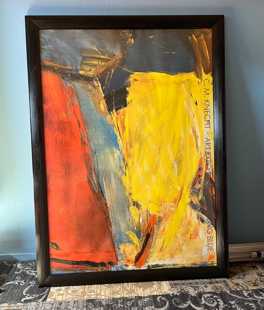 Prachtige oude lijst, met glas, en repro erin...90x120, Antiek en Kunst, Kunst | Schilderijen | Abstract, Ophalen