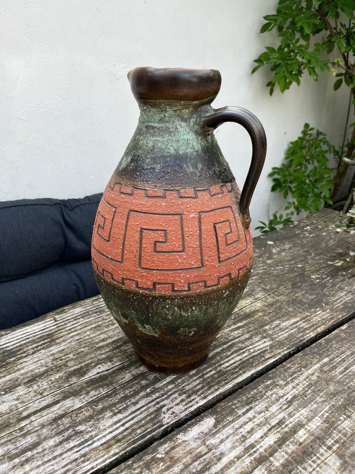 Handarbeit germany vaas duits 45 cm kruik jaren 60 €55, Ophalen of Verzenden