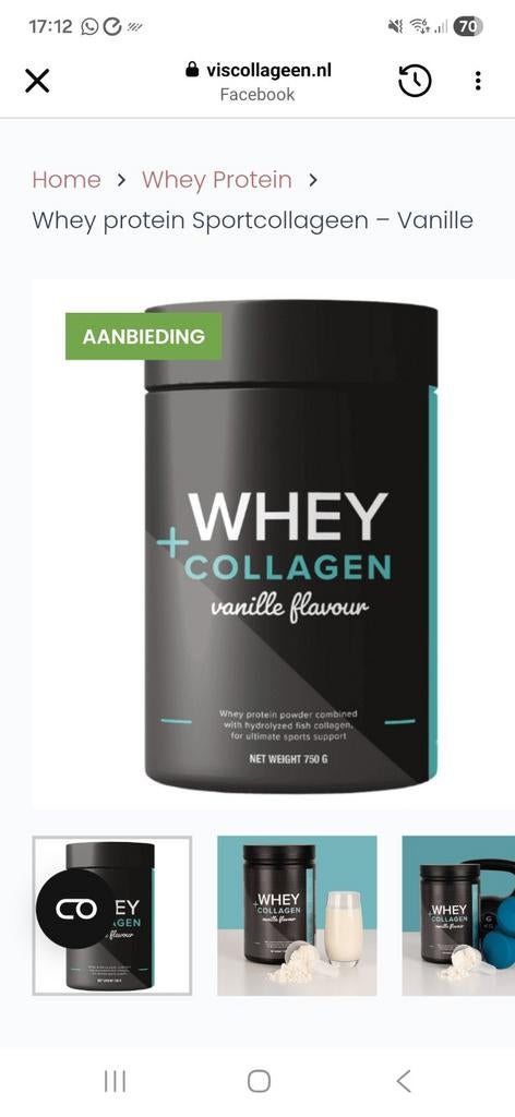 Whey Eiwit met Collageen Poeder - Nieuw per pot. 5 potten, Ophalen of Verzenden, Nieuw, Overige typen