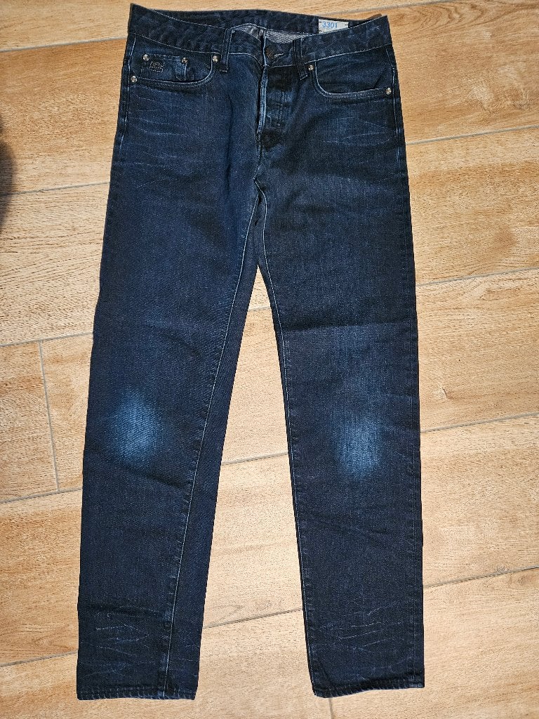 maat 31-34 jeans G-STAR RAW 3301 donkerblauw spijkerbroek, Kleding | Heren, W32 (confectie 46) of kleiner, Ophalen of Verzenden