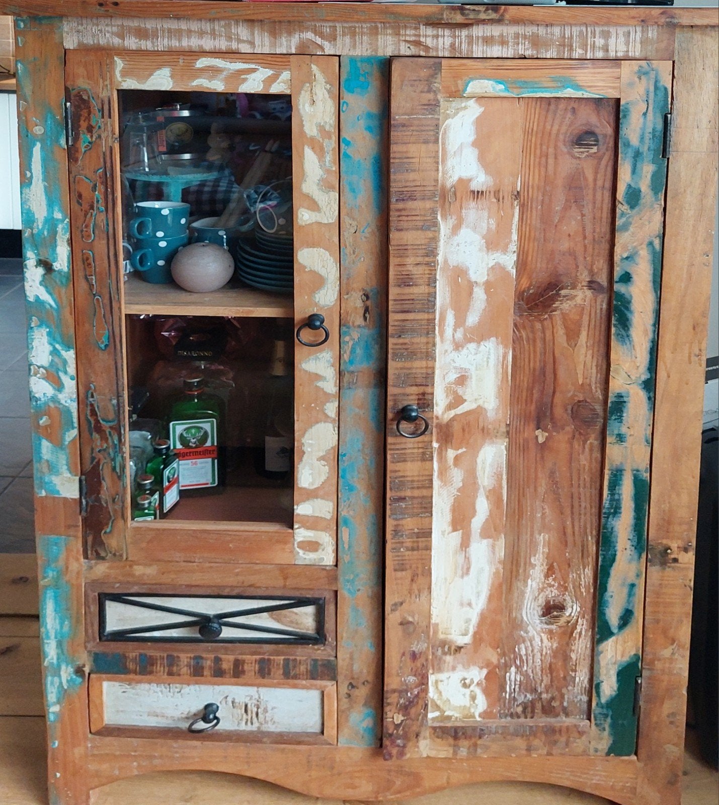 kast van gerecycled hout (pronto wonen), Ophalen, Zo goed als nieuw, 25 tot 50 cm, 50 tot 100 cm