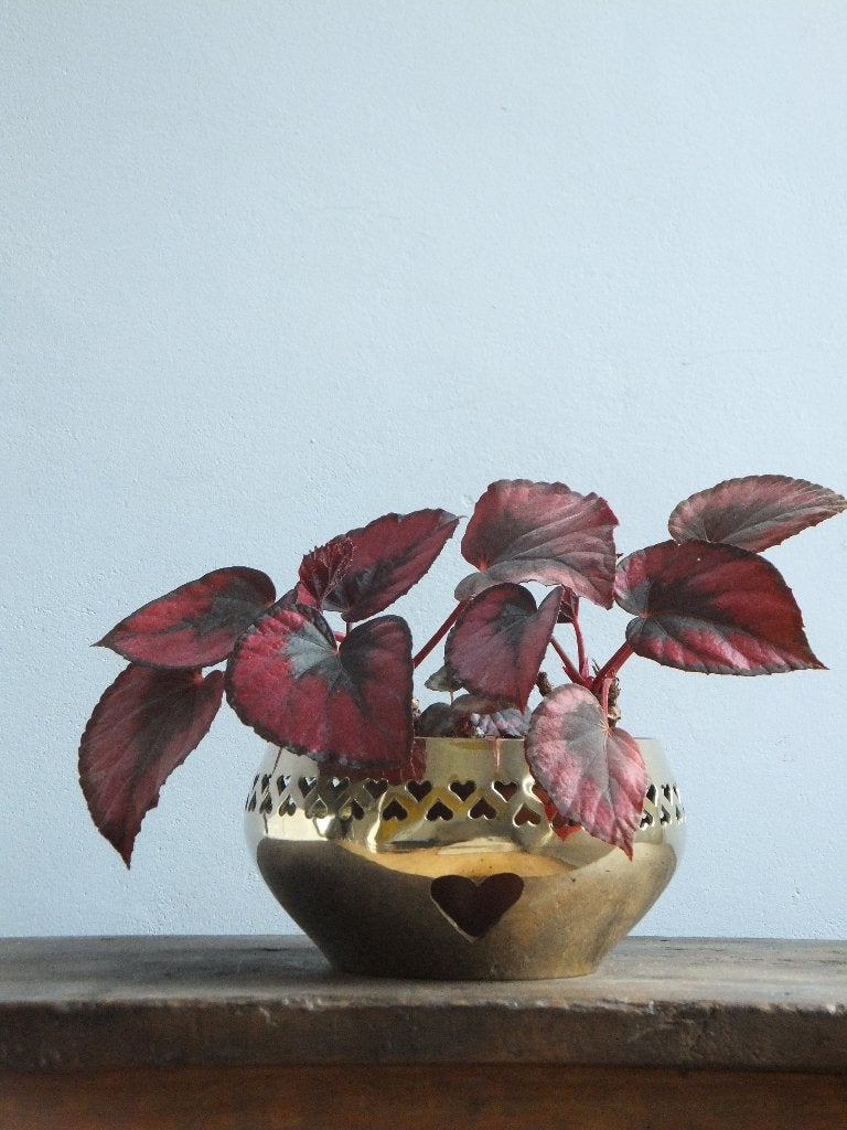 vintage onderzetter, theelicht, hippe bloempot koper messing, Antiek en Kunst, Ophalen