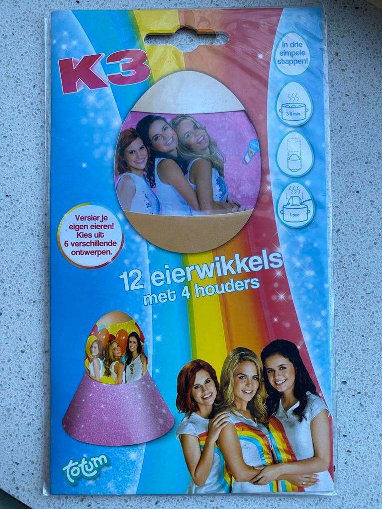 K3 Eierwikkels met 4 houders en 12 wikkels, Ophalen of Verzenden, Nieuw, Knutselen
