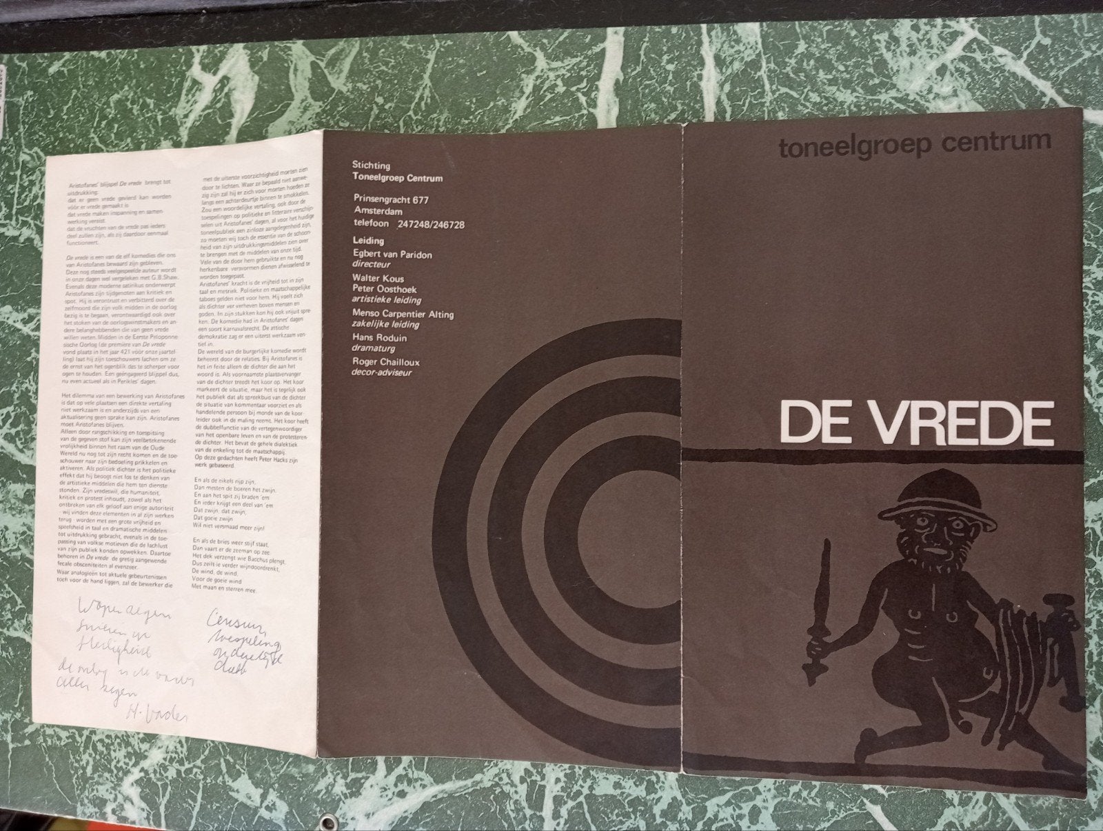 De Vrede Theatergroep Centrum programma ontwerp Frank Raven, Ophalen of Verzenden, Zo goed als nieuw, Overige onderwerpen