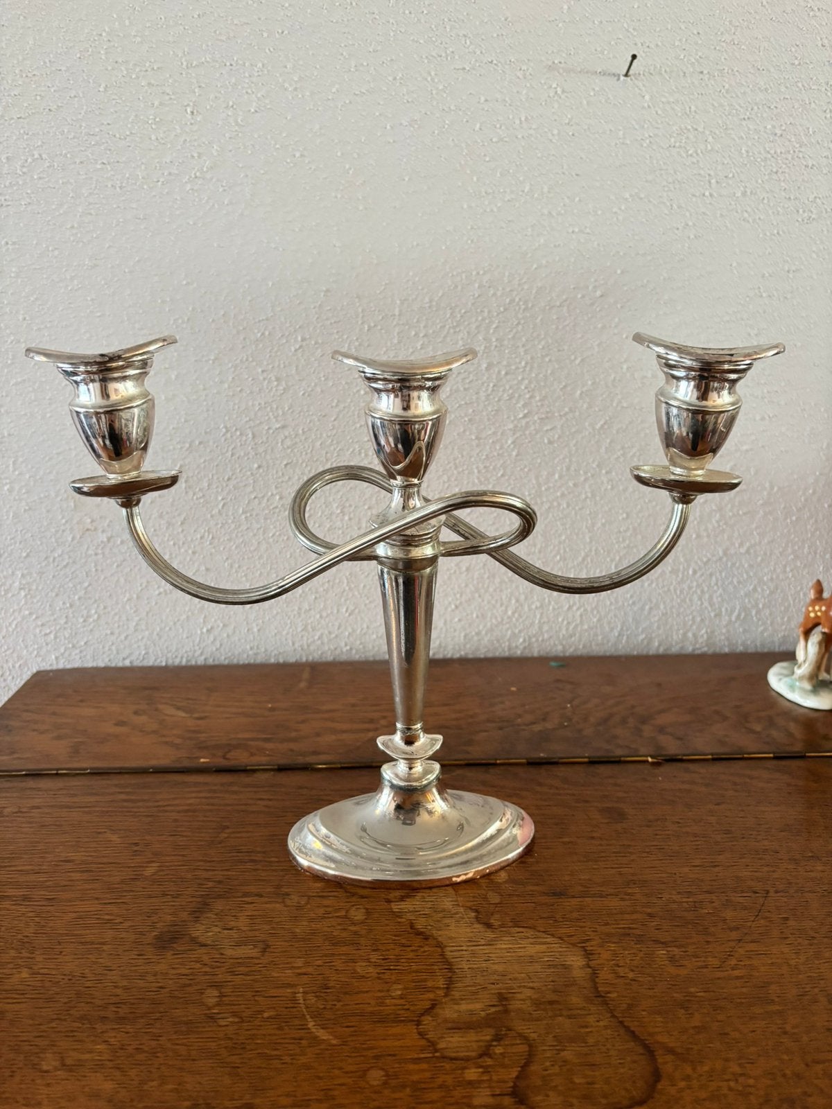 Verzilverde kandelaar, Antiek en Kunst, Antiek | Kandelaars, Ophalen, Zilver