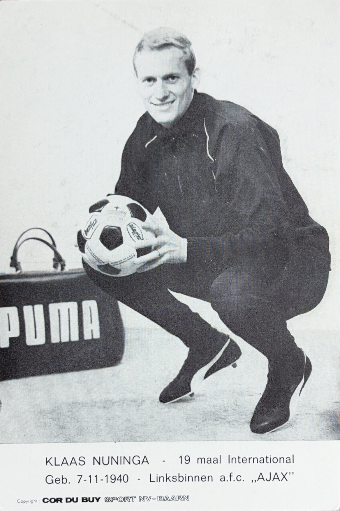 Spelerskaart Klaas Nuninga - AFC Ajax Amsterdam, Ophalen of Verzenden, Zo goed als nieuw, Ajax, Spelerskaart