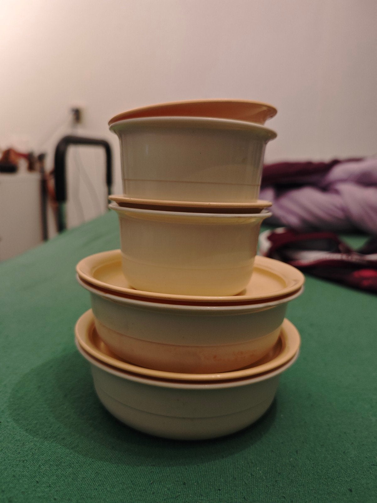 set van 4 originele Tupperware containers - gebruikt, goede, Gebruikt, Bewaardoos, Verzenden, Met deksel