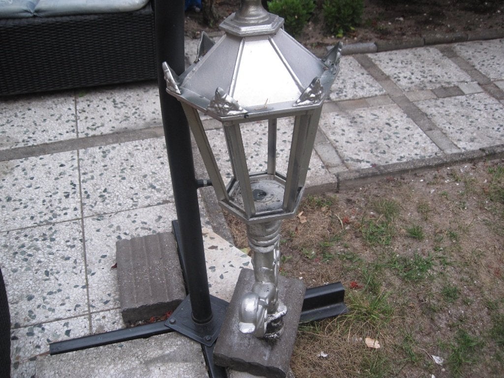 KLASSIEKE LANTAARNPAAL ORNAMEMENT MET KOP, Ophalen, Gebruikt, Staande lamp, Netvoeding