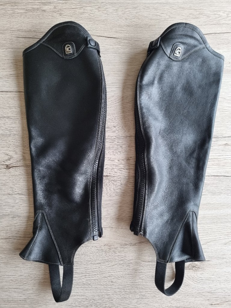 Cavallo Dynamic zwarte leren chaps, Ophalen of Verzenden, Zo goed als nieuw, Zwart, Overige disciplines