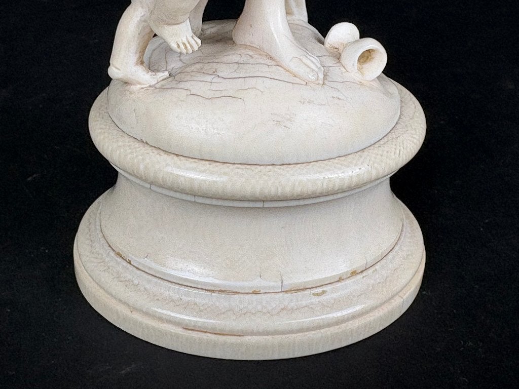 Ivoren sculptuur "naakte dame kind"– fijn gesneden  19e eeuw, Ophalen of Verzenden, Handgemaakt, 20 - 50 cm, Overige materialen