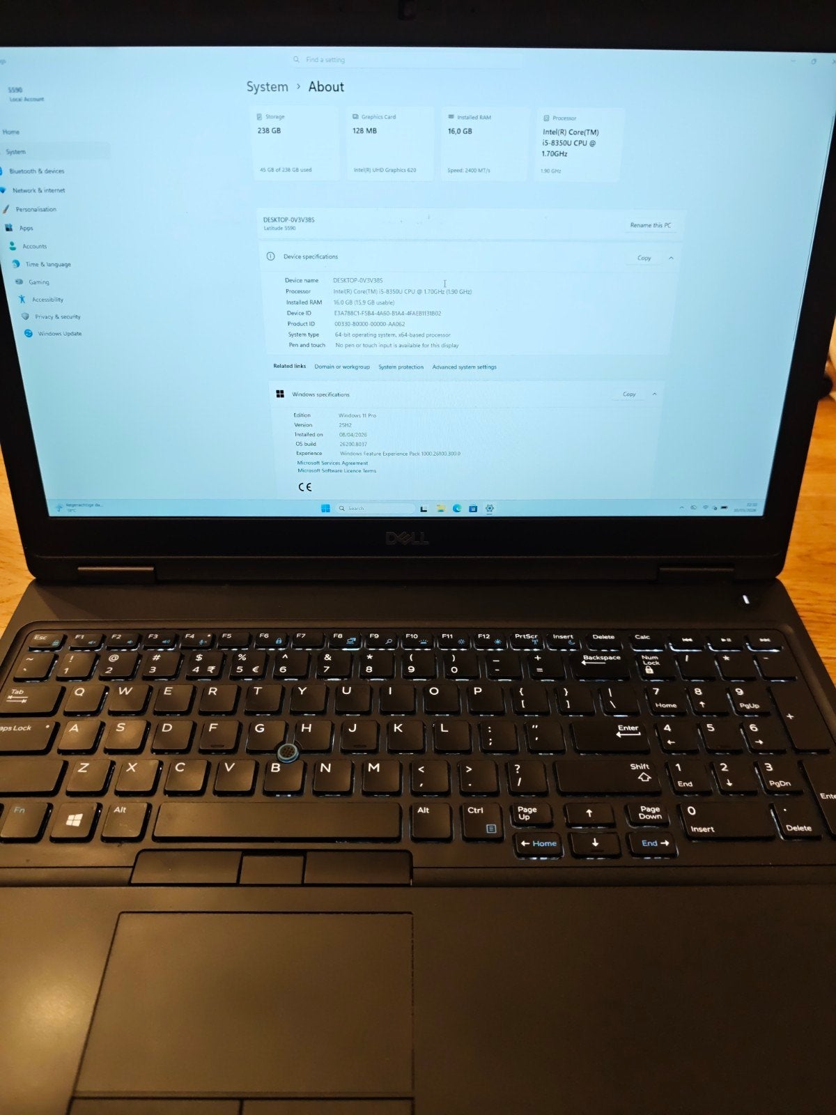 Dell Latitude 5590 - 256gb - 16gb - i5 - win11 pro, Gebruikt, 2 tot 3 Ghz, Ophalen of Verzenden, Dell