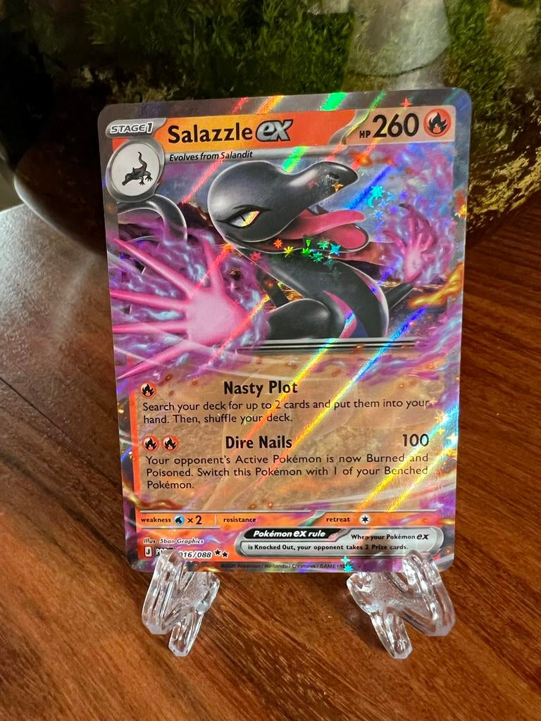 Pokémon Salazzle EX Kaart 016/088 - Near Mint, Ophalen of Verzenden, Zo goed als nieuw, Losse kaart, Foil