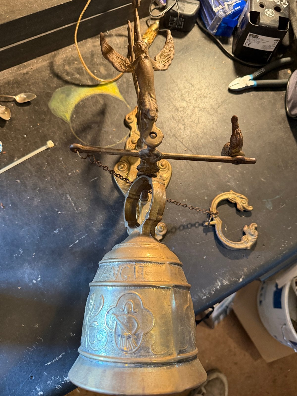 antieke messing deurbel, Antiek en Kunst, Ophalen of Verzenden