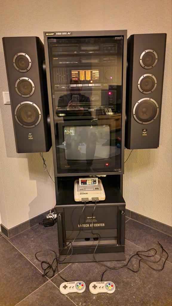 Sharp HI-TECH AV CENTER met speakers AudioMeubel 1991, Audio, Tv en Foto, Stereo-sets, Ophalen, Gebruikt, Tuner of Radio, Sharp