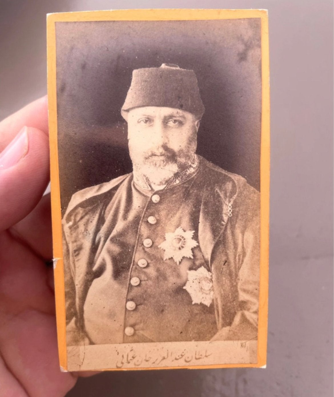 Origineel, gesigneerd portret Ottomaanse Sultan Abdulaziz., Ophalen of Verzenden