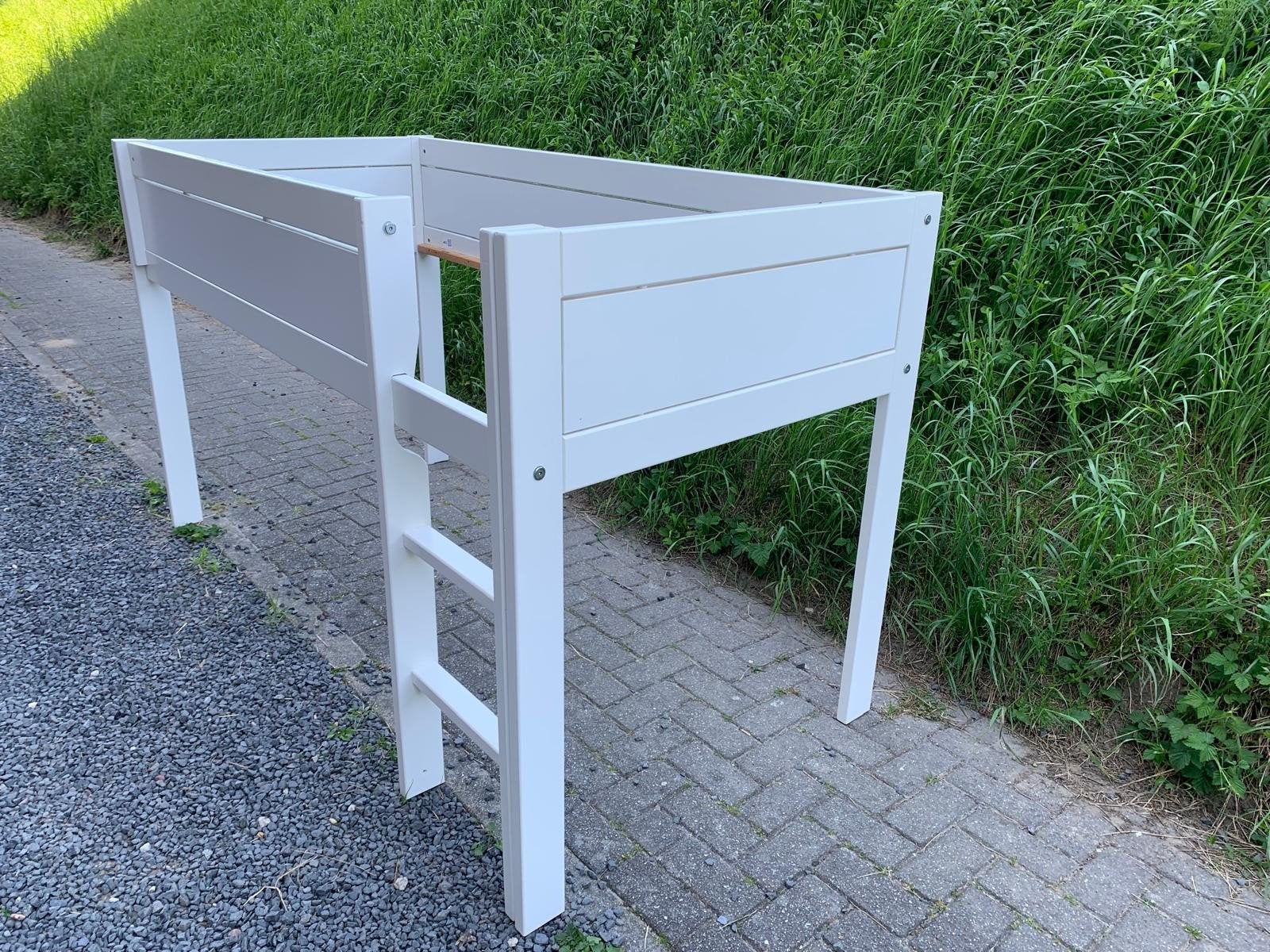 Lifetime halfhoogslaper 200x90 cm - wit, Kinderen en Baby's, Kinderkamer | Bedden, Ophalen, 85 tot 100 cm, Zo goed als nieuw, Matras