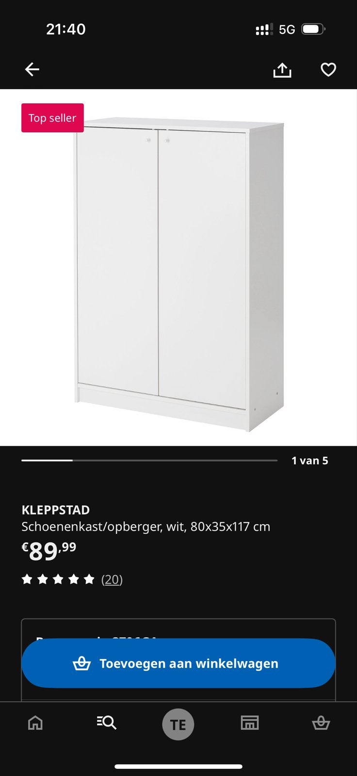 Kleppstad schoenenkast, Huis en Inrichting, Kasten | Schoenenkasten, Ophalen, Gebruikt