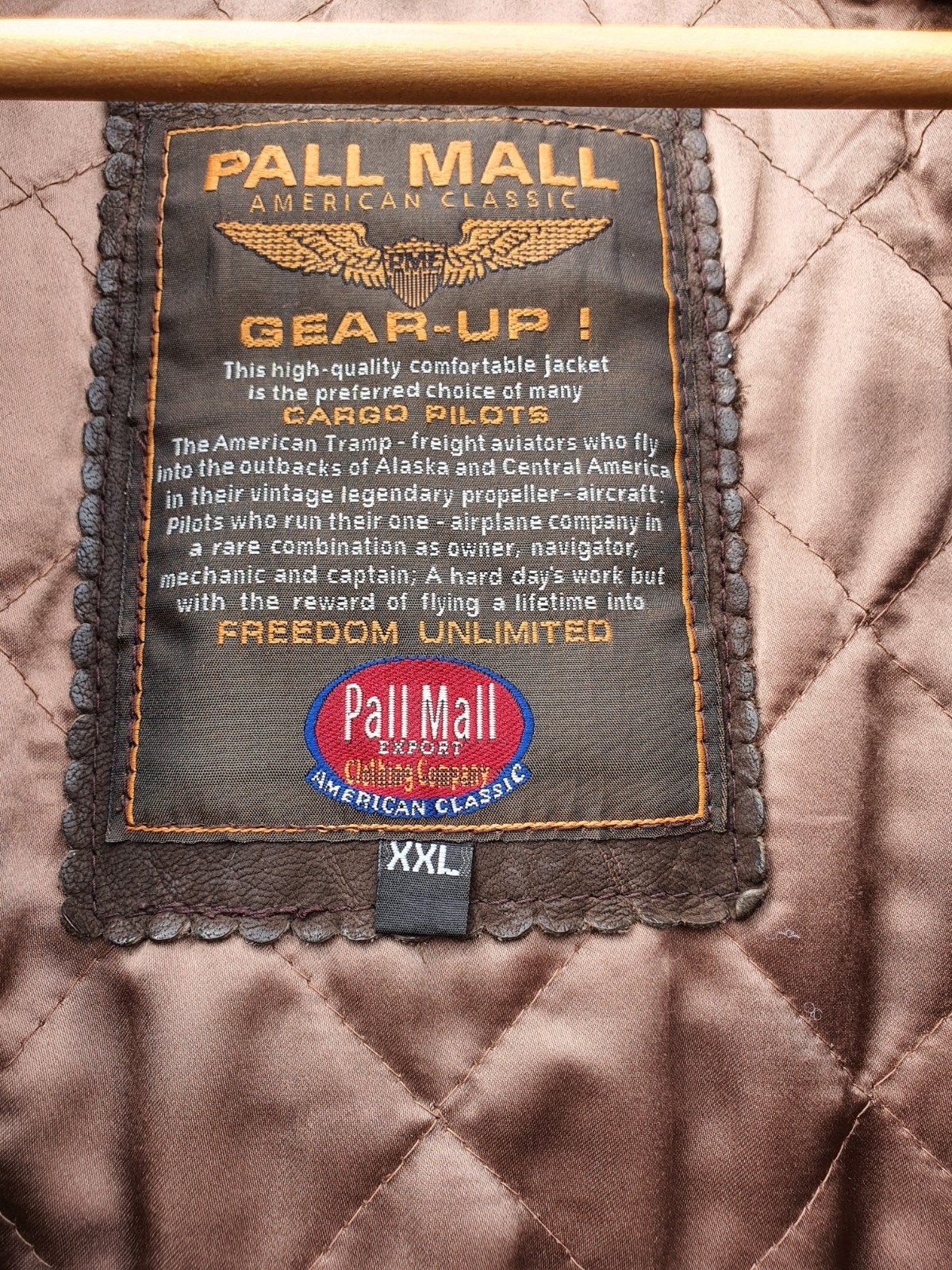 Vintage Pall Mall leren piloten jas. Zware kwaliteit. xxl., Ophalen of Verzenden, Gedragen, Bruin