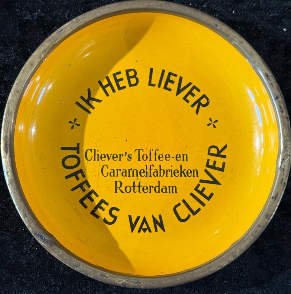 Vintage Cliever's Toffee Blik en Schoteltje - Rotterdam, Ophalen of Verzenden