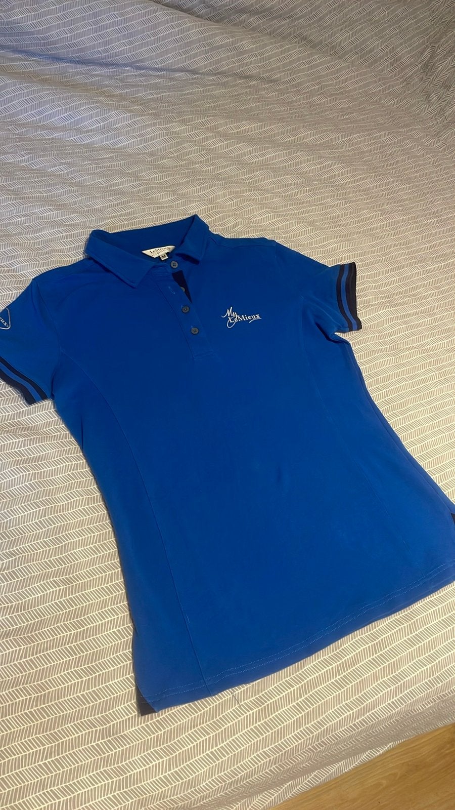 LeMieux polo shirts watermelon sage azure benneton blue M L, Maat 38/40 (M), Blauw, Ophalen of Verzenden, Korte mouw