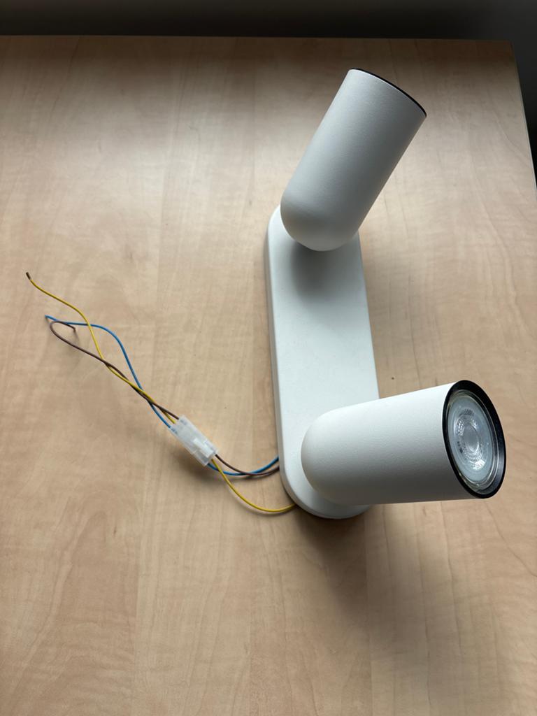Witte dubbele Philips plafondspot met LED, Metaal of Aluminium, Ophalen of Verzenden, Zo goed als nieuw, Led