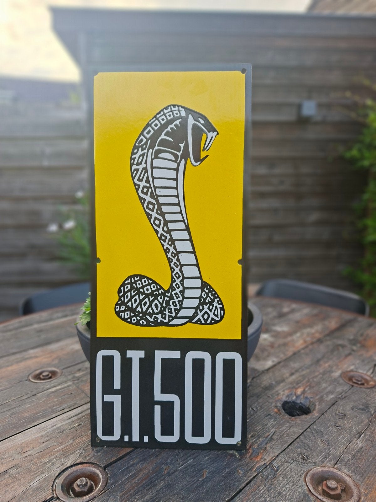 Shelby gt 500 emaille reclamebord, Ophalen of Verzenden, Gebruikt, Reclamebord