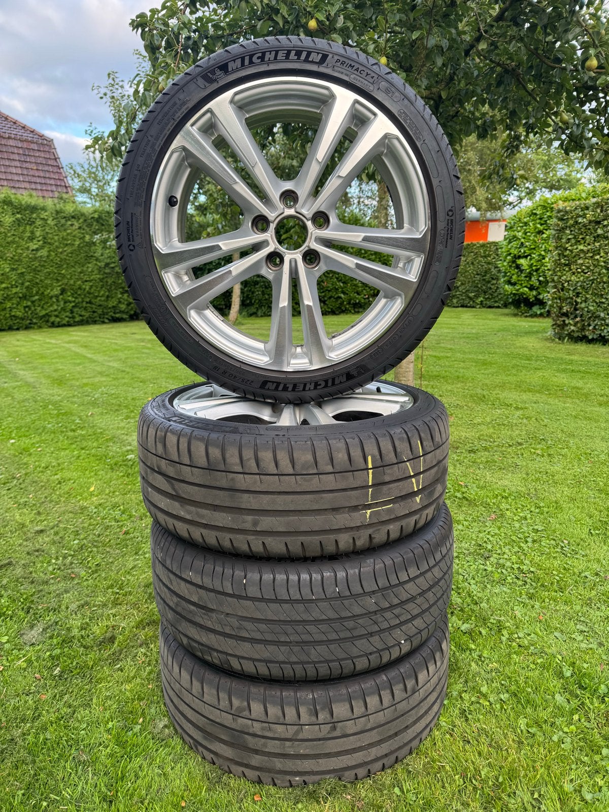 Audi S line 18 inch velgen met Michelin zomerbanden, Auto-onderdelen, Banden en Velgen, Ophalen, 18 inch, Gebruikt, Banden en Velgen