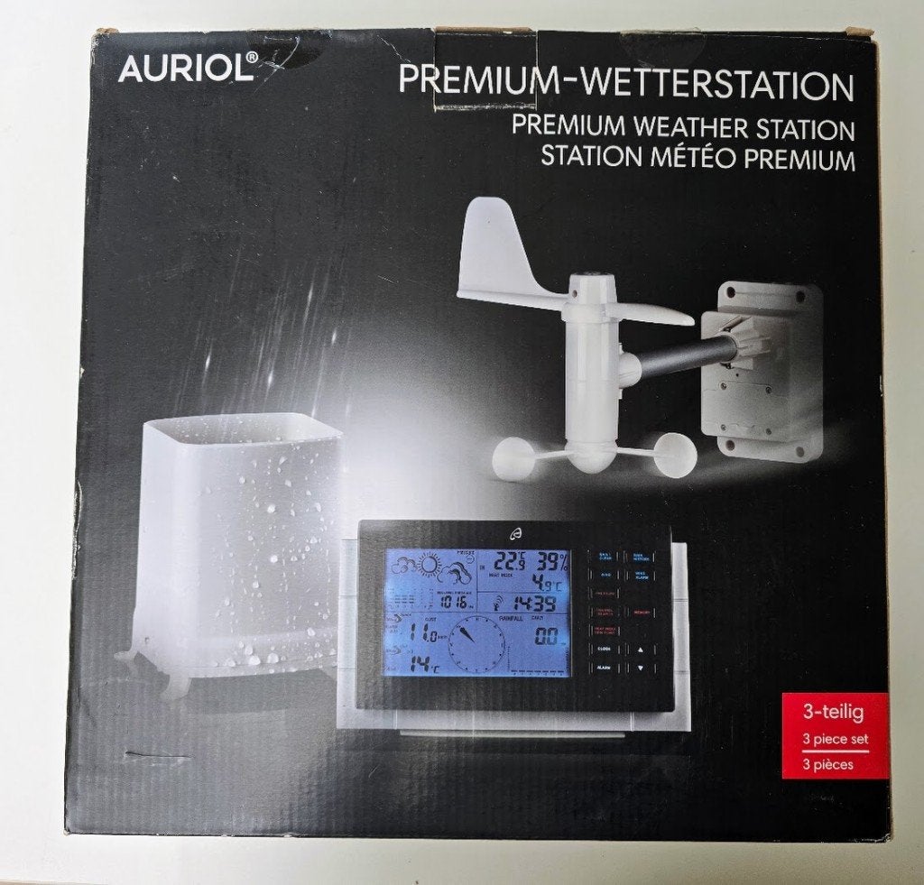 Auriol Premium weerstation (3-delig) - NIEUW in DOOS, Ophalen of Verzenden, Nieuw, Weerstation