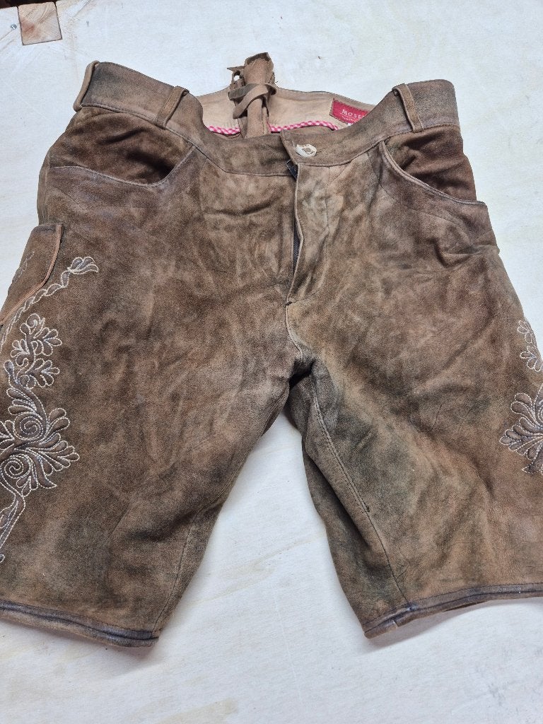Lederhosen Oktoberfeest, origineel. maat 50, Moser, Maat 48/50 (M), Ophalen of Verzenden, Overige thema's